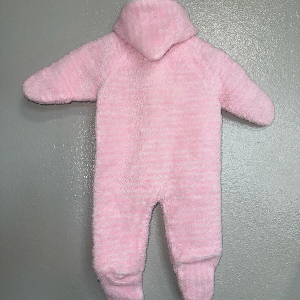 Vintage Cuddle Time Hooded Pram Suit Footed Pajamas Baby 0-3 Month Made in USA